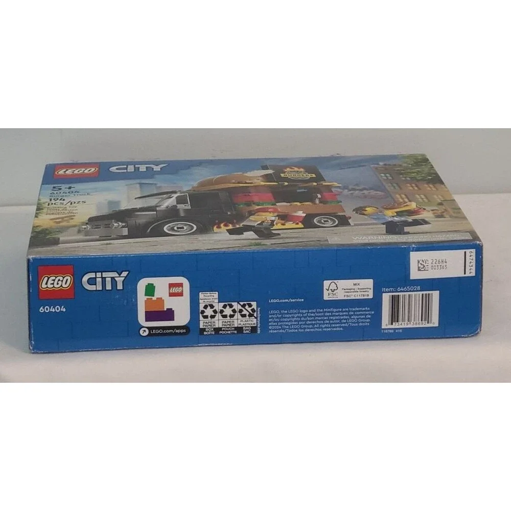 LEGO City Burger Truck 60404 194pcs NIB Factory Sealed Food Truck Fast Food